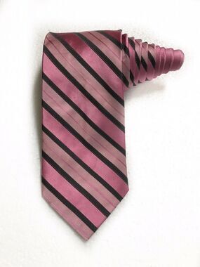 Real Men Wear Pink By Diane Katzman Breast Cancer Diagonal Stripes Tie Necktie